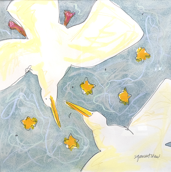 "2 Diagonal Birds" by Susan Gansert Shaw