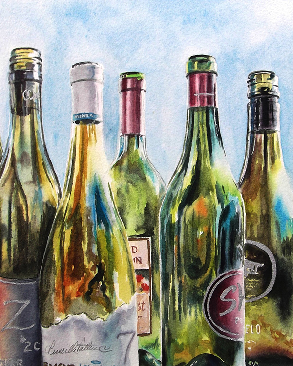 "A Good Time" by Priscilla Patterson - empty bottles of wine