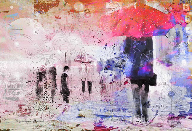 "Figure in the Rain" by Marilynn Evans