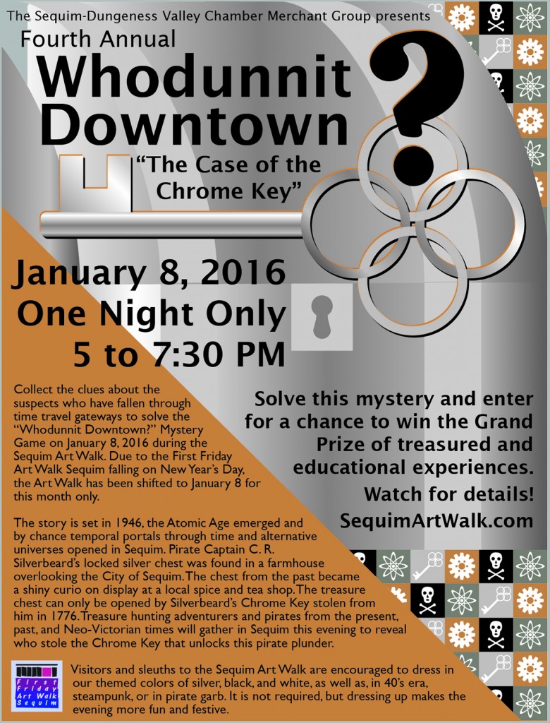 2016 "Whodunnit Downtown?" Mystery Game Preview Poster