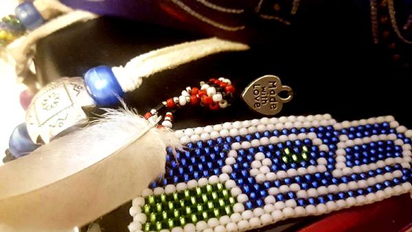 Michelle Fast Horse Beadwork at Tracy Wealth Management 