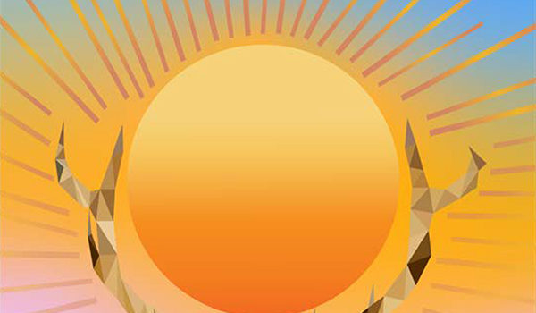 Sequim Sunshine Festival poster art by Donika Huls with elk and sun over the mountains