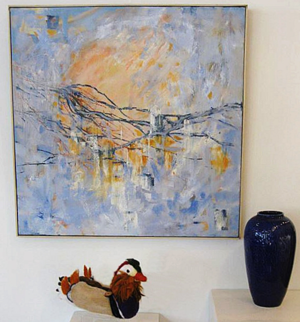 "Spring weather" by Carol Janda, "Blue vase" by Gregory Felando, "Mandarin duck" by Terri Biondolino 